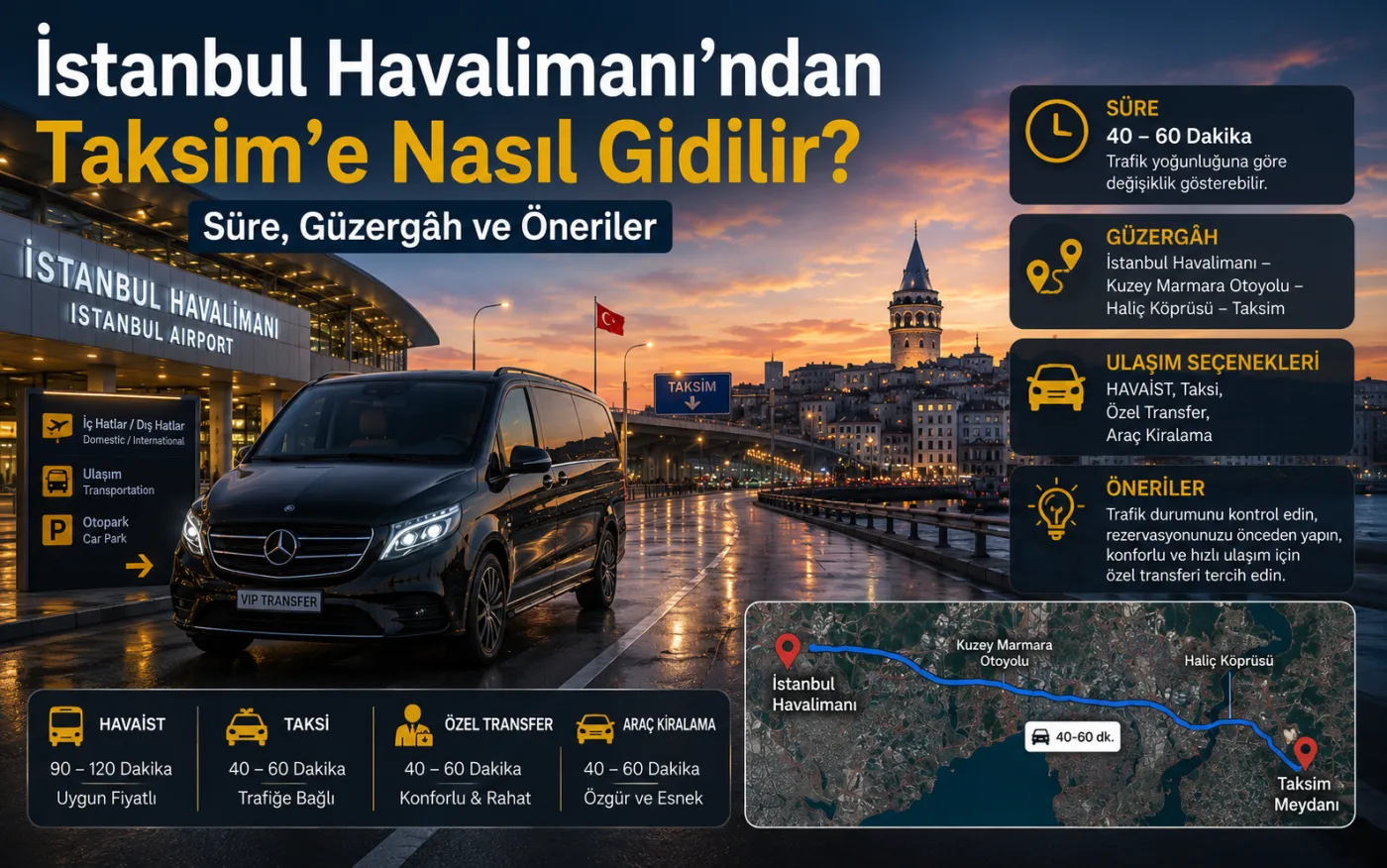 İstanbul Havalimanı’ndan Taksim’e Nasıl Gidilir? Süre, Güzergâh ve Öneriler
